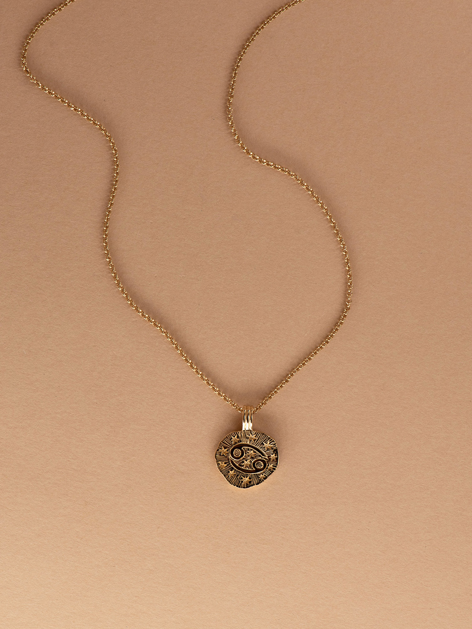 Sun in cancer necklace - 22k gold vermeil
